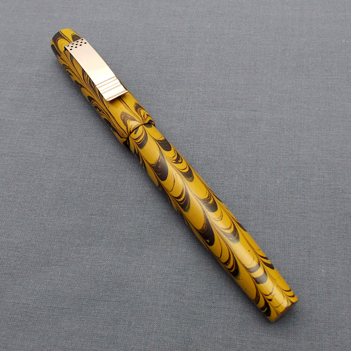 Handmade pen - CROSS Style in MARGARITA SWIRL (Greenish Yellow good and White) Acrylic and Gold Titanium Nitride