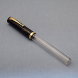 Click Bamboo Marble Half Transparent Eyedropper Fountain Pen - Black Marbled