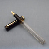 Click Bamboo Marble Half Transparent Eyedropper Fountain Pen - Black Marbled