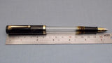 Click Bamboo Marble Half Transparent Eyedropper Fountain Pen - Black Marbled