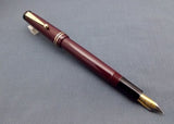 Click Aristocrat Acrylic Fountain Pen - Fine Nib - Gold Trim - Brown